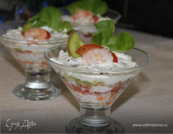 Салат с креветками «Нежность»