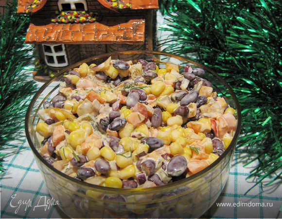 Салат фасолевый постный Салат фасолевый постный