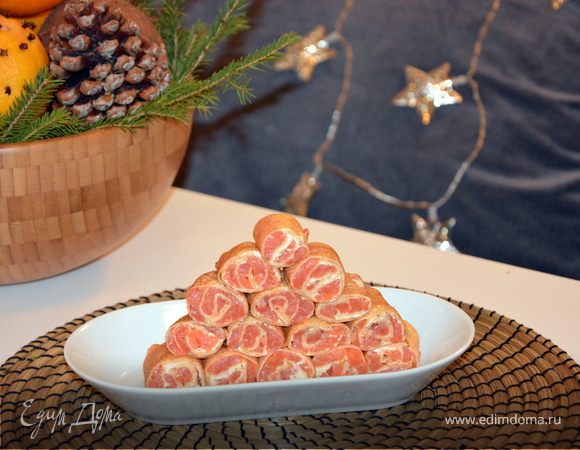 Блинные роллы с семгой 