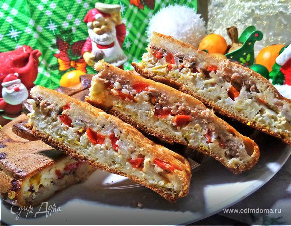 Пирог с тунцом из заливного теста