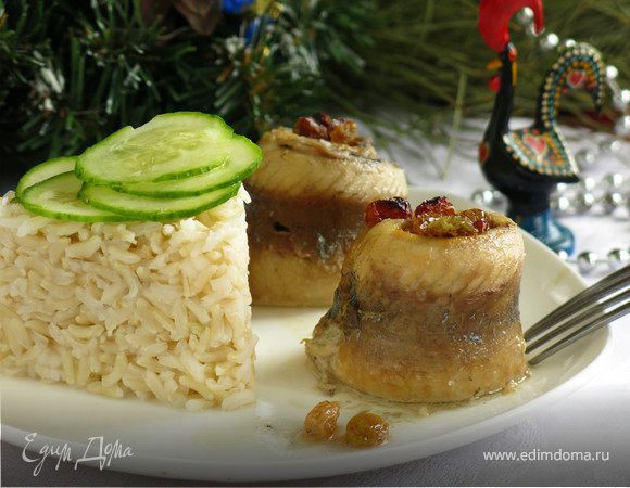 Рыбные рулетики с изюмом Рыбные рулетики с изюмом