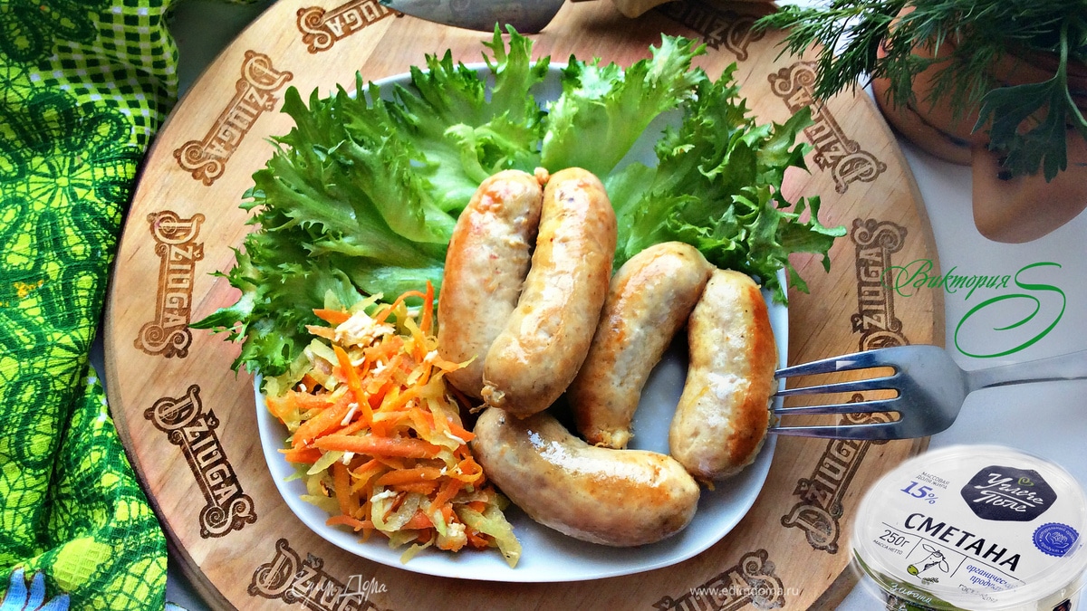 Домашние куриные колбаски