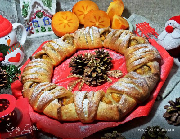 «Рождественский венок» на творожном тесте