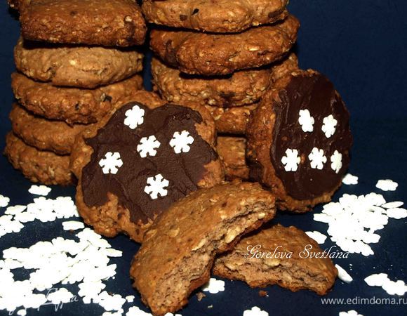 Овсянно-ореховое печенье с шоколадом Овсянно-ореховое печенье с шоколадом