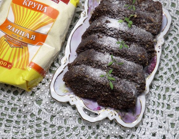 Постный шоколадный манник с миндалем Постный шоколадный манник с миндалем