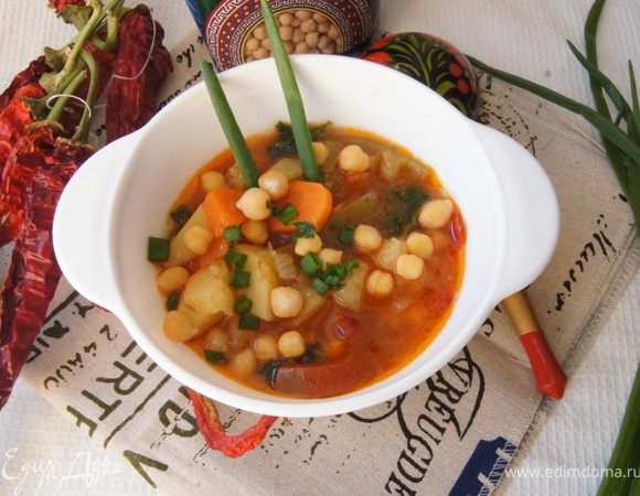 Овощной суп чили с нутом Овощной суп чили с нутом