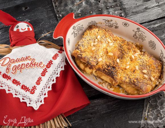 Запеченные блинчики с творогом Запеченные блинчики с творогом