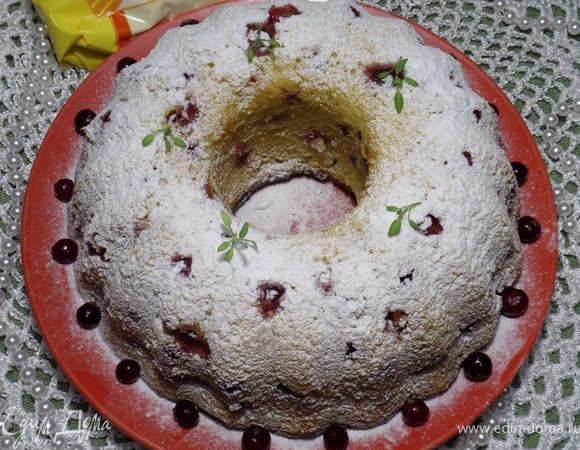 Творожный манник с клюквой Творожный манник с клюквой