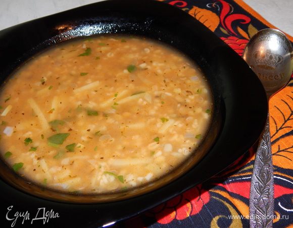 Суп невесты «Езо чорбаси» с чечевицей и булгуром 