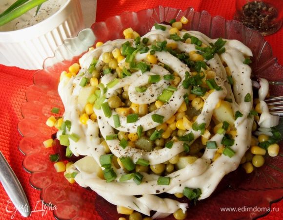 Салат из свеклы и картофеля с домашним майонезом Салат из свеклы и картофеля с домашним майонезом