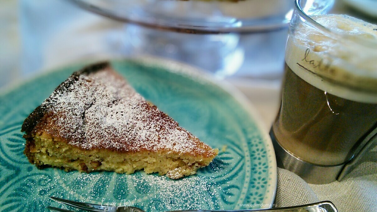 Миндальный пирог с яблочно-лимонным курдом