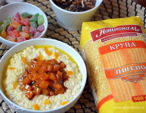 Пшенная каша с карамелизированной тыквой Пшенная каша с карамелизированной тыквой