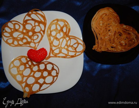 Кружевные блинчики-сердечки