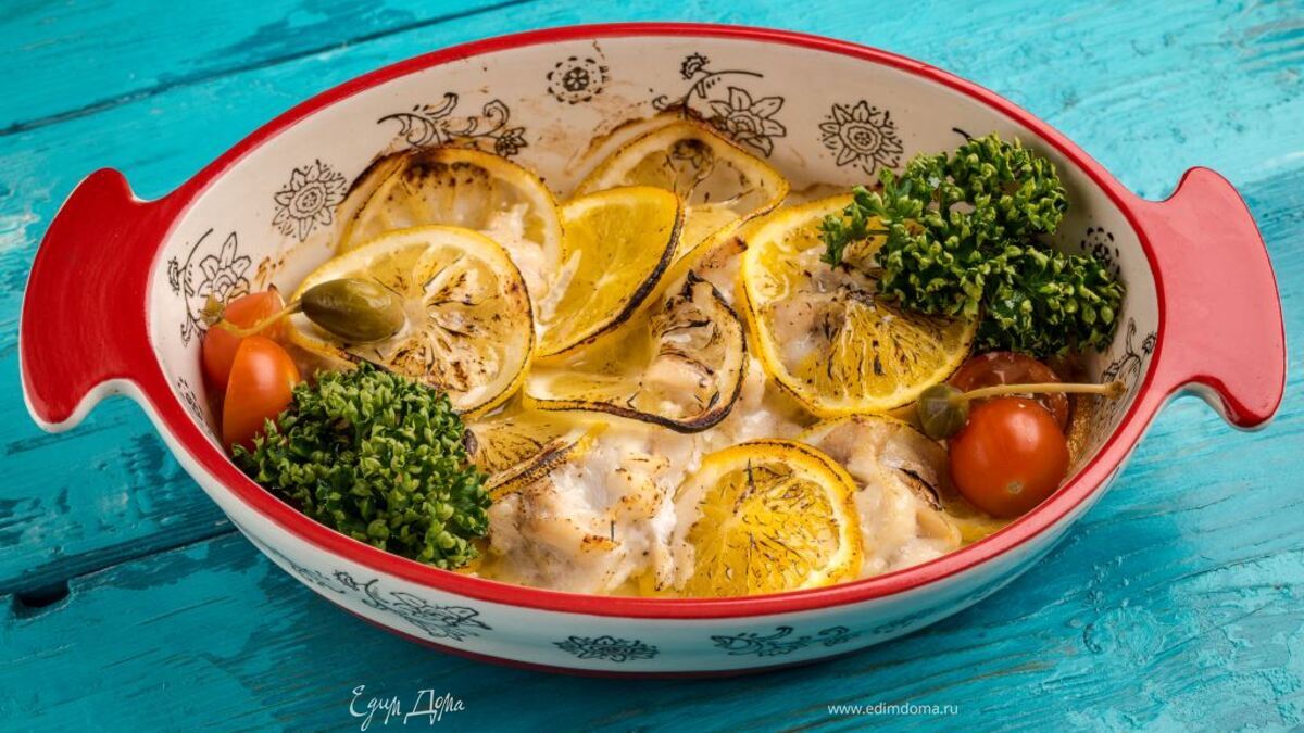 Пагр, запеченный с апельсинами