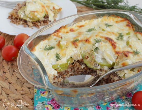 Запеканка с гречкой и кабачком Запеканка с гречкой и кабачком