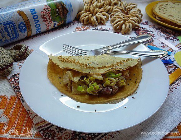 Тминные блинчики с беконом Тминные блинчики с беконом