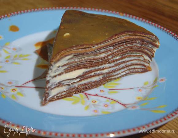 Шоколадный блинный торт 