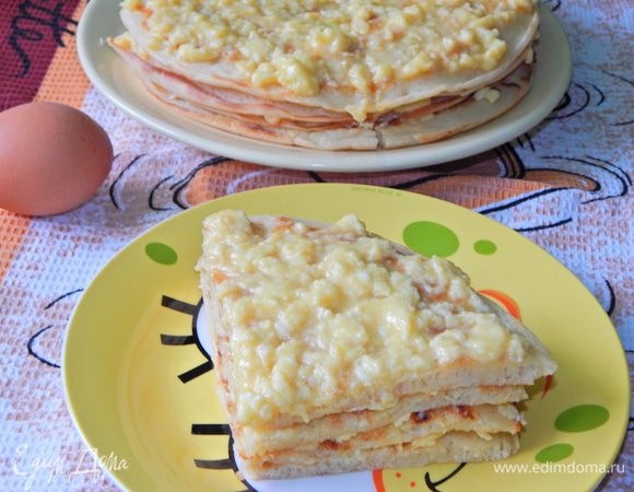 Дрожжевые блины с заварными яйцами