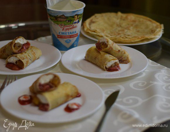 Сладкие тройные блины