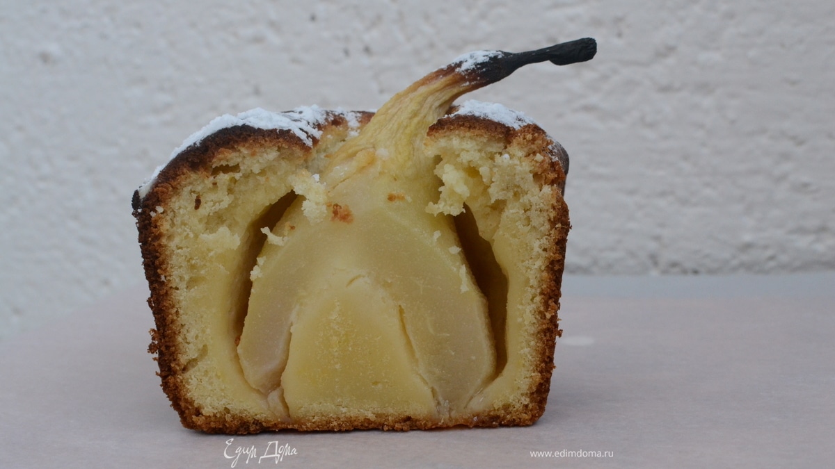 Лимонный кекс с грушами
