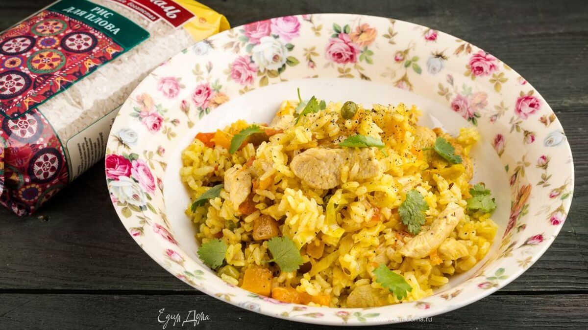 Овощной плов с курицей