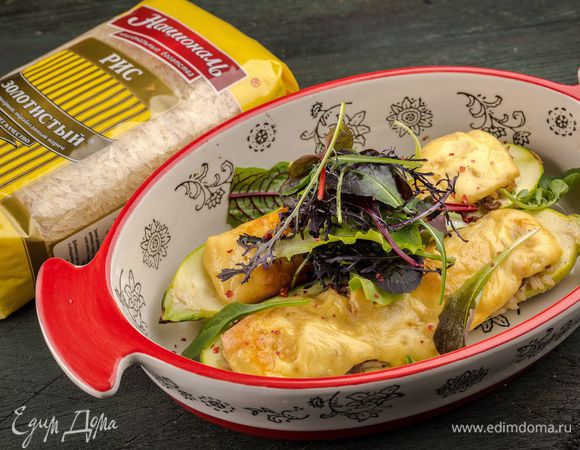 Лодочки из кабачков с рисом и сыром Лодочки из кабачков с рисом и сыром