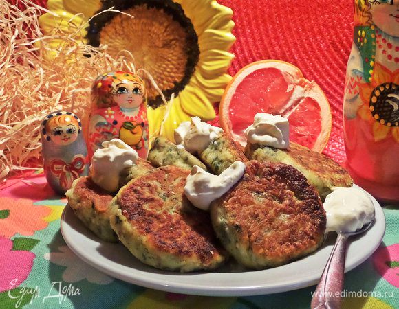 Сырники со шпинатом и кунжутом