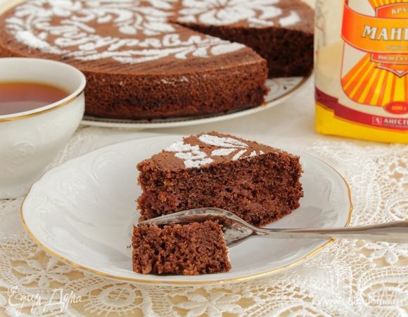 Шоколадный манник с малиновым джемом Шоколадный манник с малиновым джемом