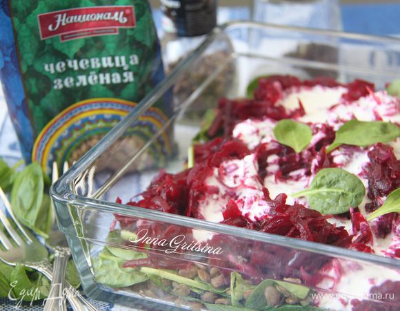 Чечевица со свеклой и шпинатом Чечевица со свеклой и шпинатом