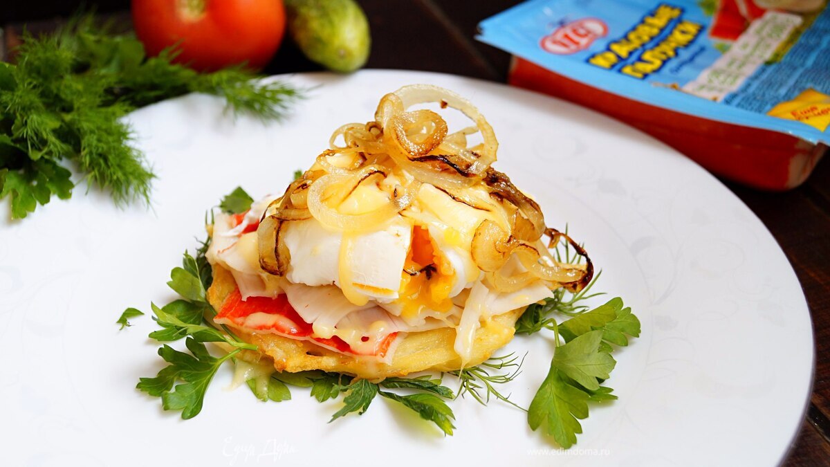 Картофельные рости с крабовыми палочками