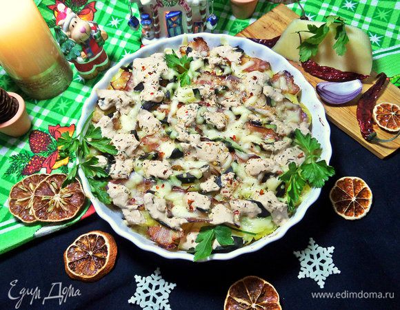 Картофель с беконом, авокадо и сыром Картофель с беконом, авокадо и сыром