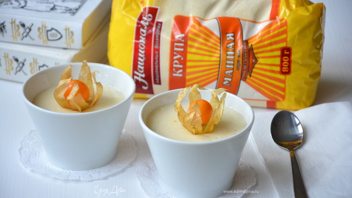 Лимонный манный пудинг