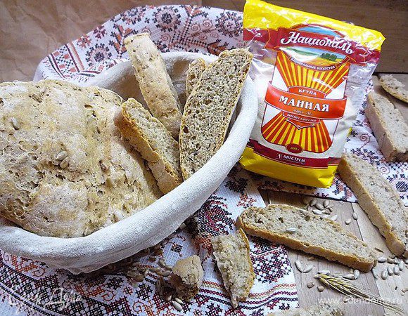 Манный хлеб с семенами подсолнечника