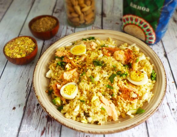 Салат из киноа с рыбой по-мароккански Салат из киноа с рыбой по-мароккански