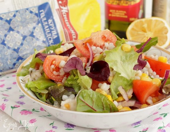  Салат с перловкой и кукурузой