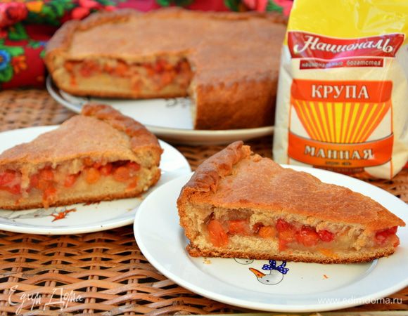 Калиновый пирог из цельнозерновой муки