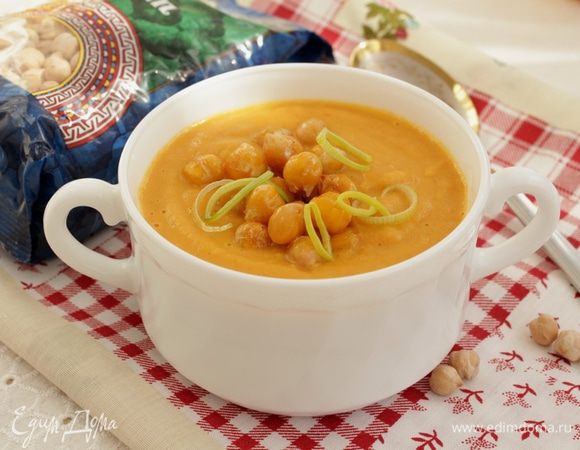 Суп-пюре с чечевицей и нутом