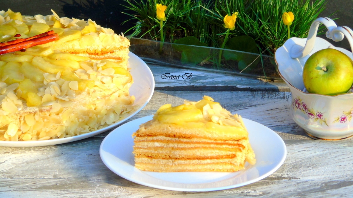 Яблочно-медовый торт