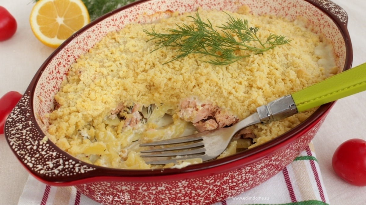 Крамбл с лососем