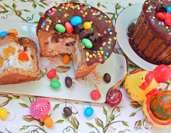 Шоколадный кулич с пломбиром Шоколадный кулич с пломбиром