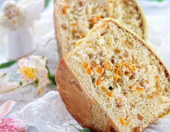 Кулич с изюмом, цукатами и вяленой клюквой Кулич с изюмом, цукатами и вяленой клюквой