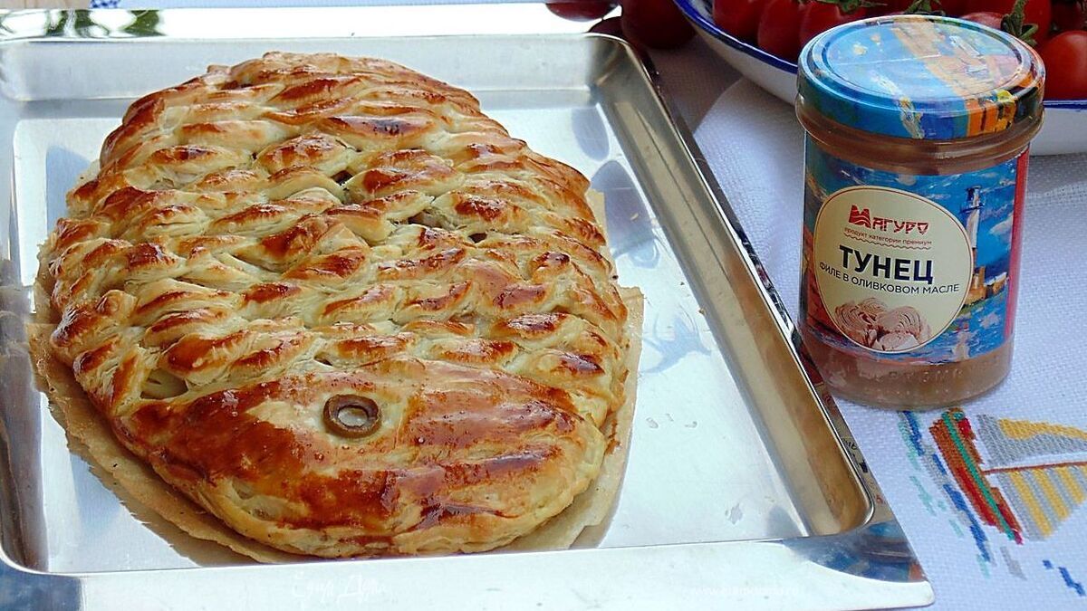 Пирог из тунца с картофелем