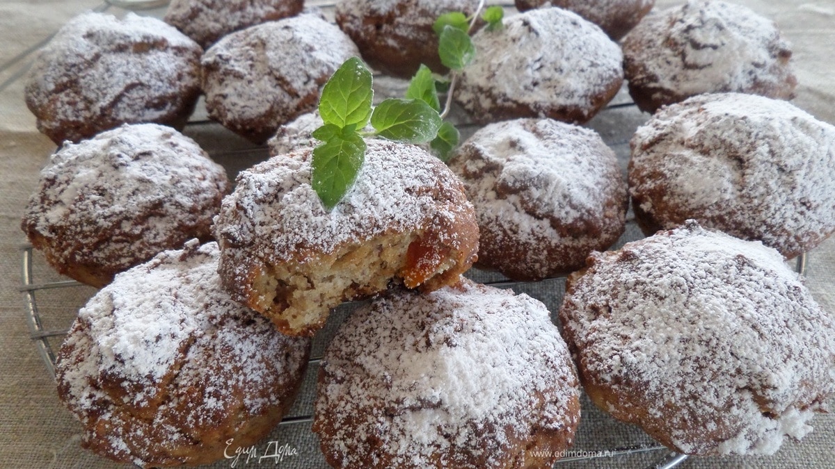 Гречневые кексы с бананом и курагой