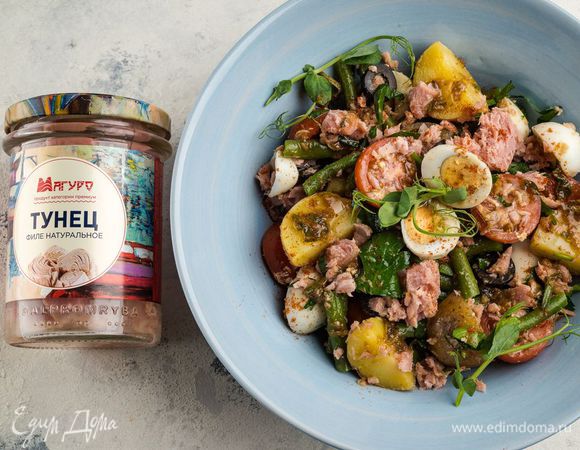 Салат с тунцом и пряной заправкой