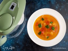 Картофельный суп на воде с болгарским перцем