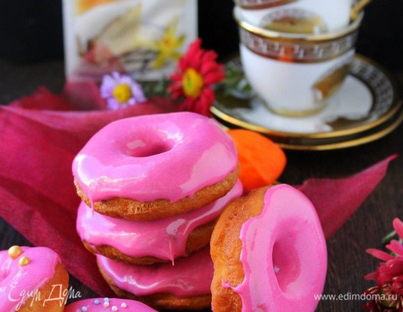 Пончики в глазури из маршмеллоу Пончики в глазури из маршмеллоу