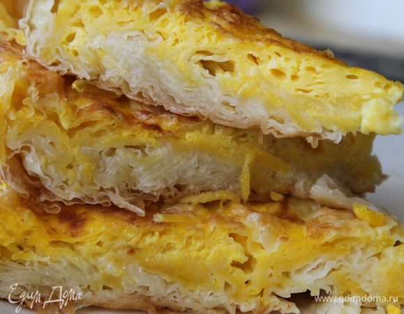 Греческий молочный пирог из теста фило