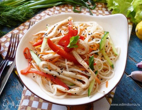 Фунчоза с кальмарами Фунчоза с кальмарами