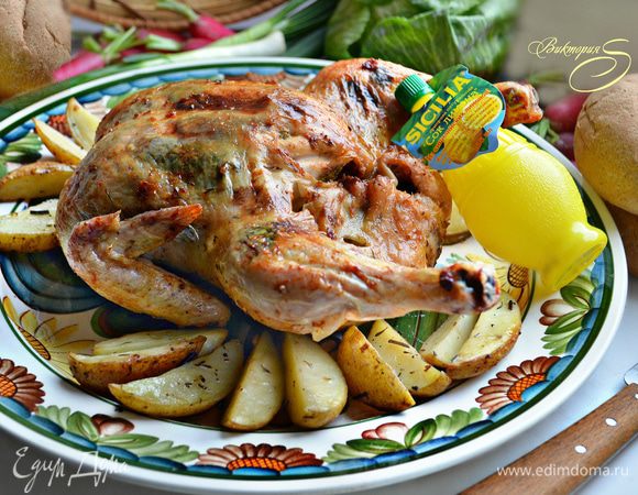 Запеченная курочка с ароматом лимона