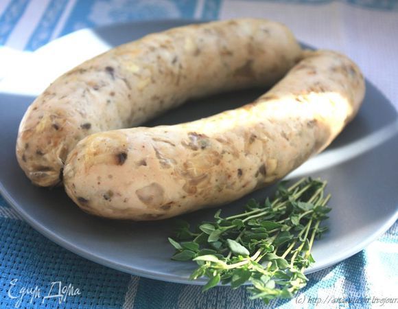 Куриные колбаски с грибами